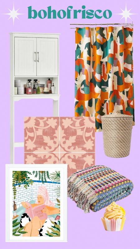 My bathroom finds for a colorful eclectic bathroom small apartment living removable and color boho styling Jungalow 

#LTKFind #LTKunder50 #LTKhome