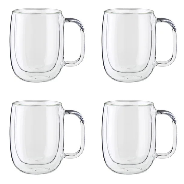 ZWILLING Sorrento Plus 4-pc Double-Wall Glass Coffee Mug Set | Walmart (US)