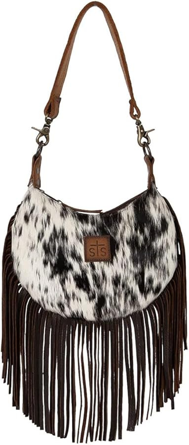 STS Ranchwear Womens Nellie Fringe Tornado/Cowhide Leather Handbag Bag | Amazon (US)