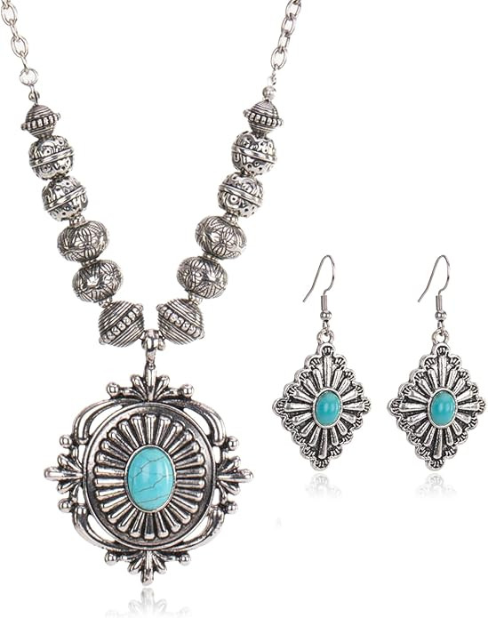 Rustic Couture's Western Jewelry Set for Women Cowgirl Vintage Western Necklace Earring | Amazon (US)