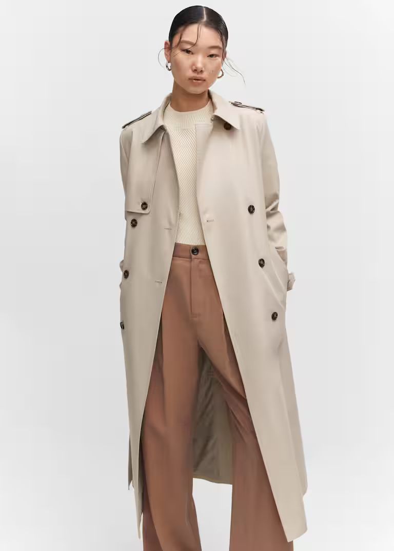 Waterproof double breasted trench coat -  Women | Mango United Kingdom | MANGO (UK)