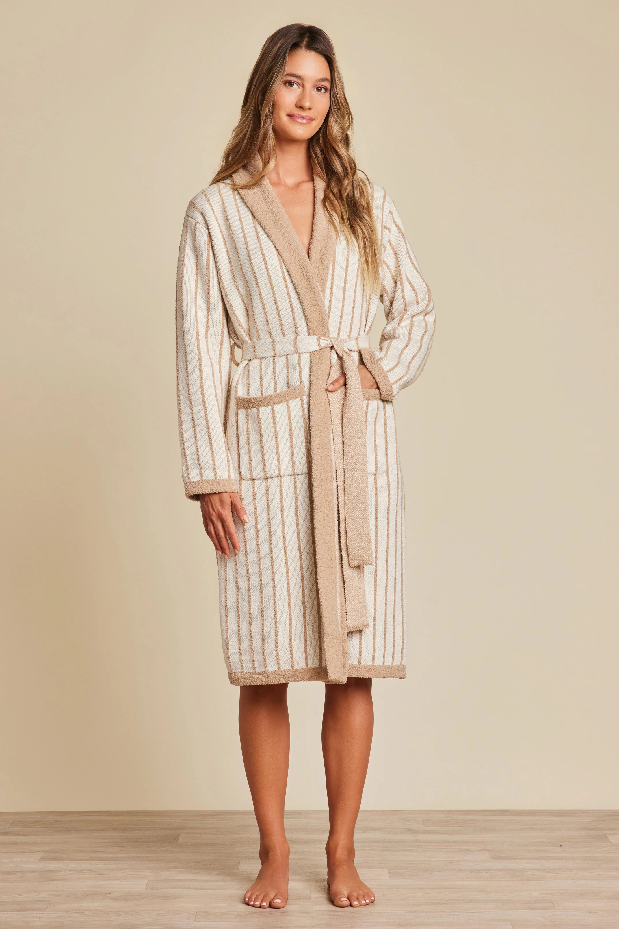 CozyChic® Cotton Pinstripe Robe | Barefoot Dreams