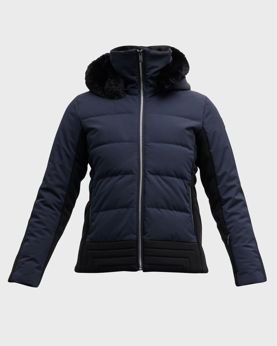 Gardena Quilted Ski Jacket with Faux Fur Ruff | Neiman Marcus