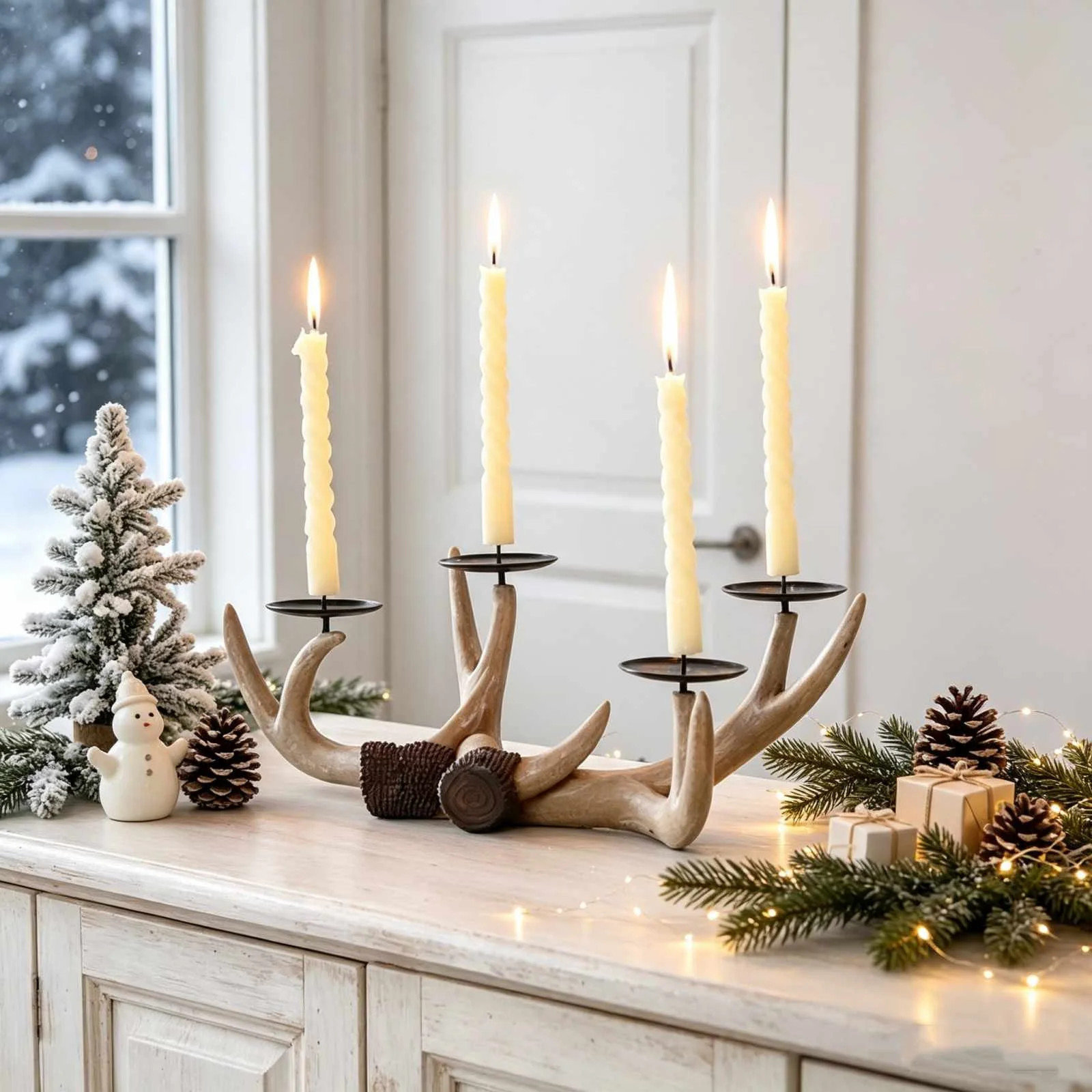 Christmas Decorations Christmas Decorations Resin Antler Candle Holders Ornament Tabletop Party Decorations | Wayfair North America