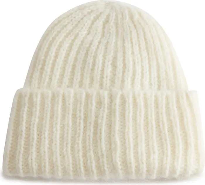 & Other Stories Fuzzy Rib Mohair Blend Beanie | Nordstrom | Nordstrom