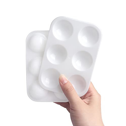 Tamaki 8 PCS White Plastic Paint Tray Palettes, Watercolor Palette Painting Tray for Painting Party, DIY Craft and Art Painting | Amazon (US)