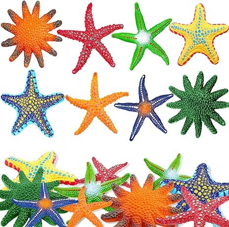 YUJUN 16 Pieces Big Diving Pool Toys, Beach Colorful Starfish Summer Swimming Underwater Pool Toy... | Amazon (US)