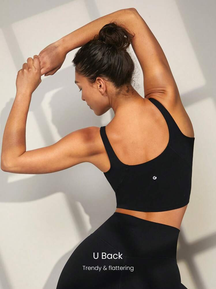 GLOWMODE FeatherFit™ U Back Cropped Active Tank Top Low Impact Yoga Daily  Spring Summer | SHEIN