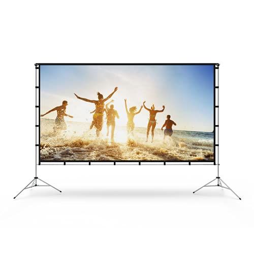 Projector Screen with Stand, Vamvo 120 inch Portable Foldable Projection Screen 16:9 HD 4K Indoor Ou | Amazon (US)