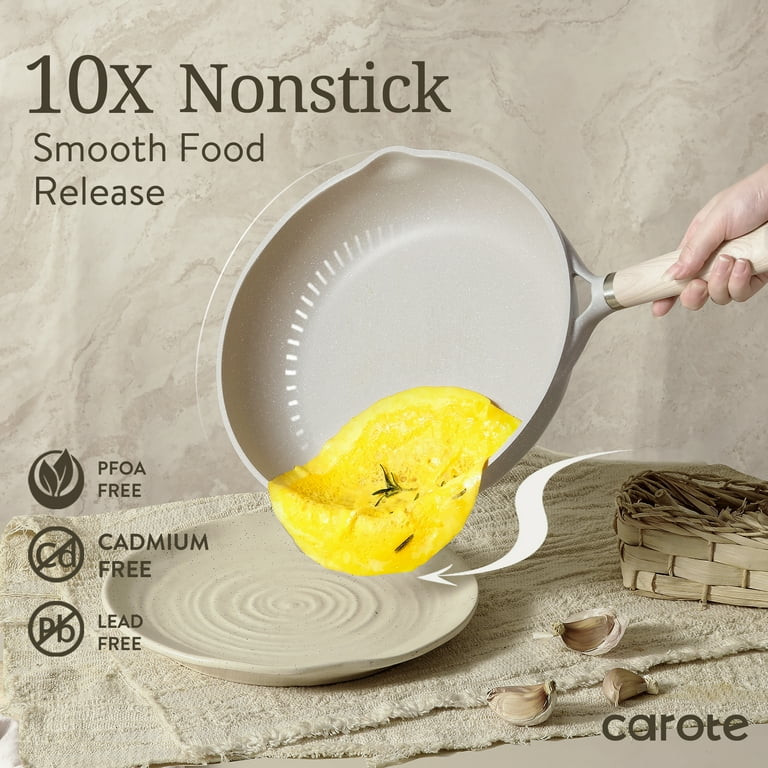 Carote Nonstick Pots and Pans Set, 8 Pcs Induction Kitchen Cookware Sets (Beige Granite) | Walmart (US)