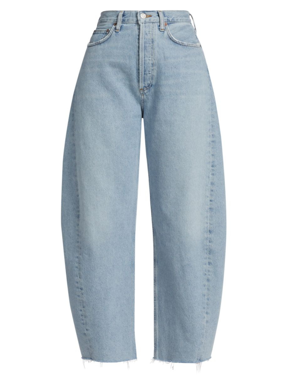 Luna Pieced High-Waist Bowed-Leg Jeans | Saks Fifth Avenue
