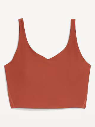 Light Support PowerSoft Rib Longline Sports Bra | Old Navy (US)