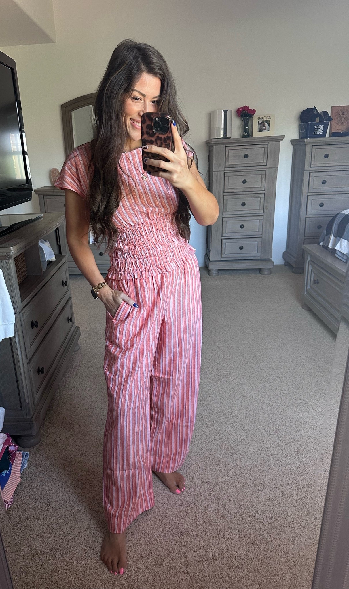 This Old Navy outfit was in my shopping cart for weeks! And it was worth the wait once I grabbed it on sale 👏🏻 🤩. Wearing a S in the pants and a S Tall in the top.

#LTKootd #LTKmomlife #LTKTravel