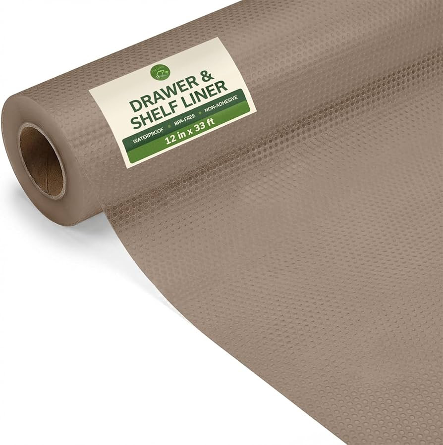 EVALAND Shelf Liners for Kitchen Cabinets Non-Adhesive 12" x 33 FT Beige Drawer Liner Non Slip, W... | Amazon (US)