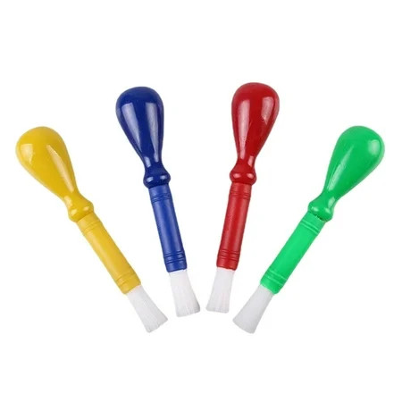 TIIFSWHS 4pcs Toddler Paint Brushes Handle Nylon Painting Brush for Painting Crafts and DIY Red Yellow Blue Green | Walmart (US)