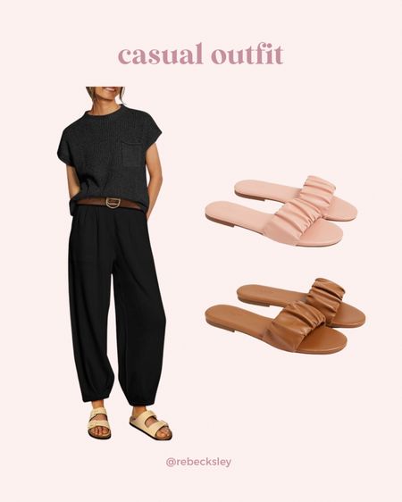 Summer to fall transitional causal outfit
Two-piece outfit from Amazon 
Slides from j.Crew factory 

#LTKunder50 #LTKSeasonal #LTKmidsize