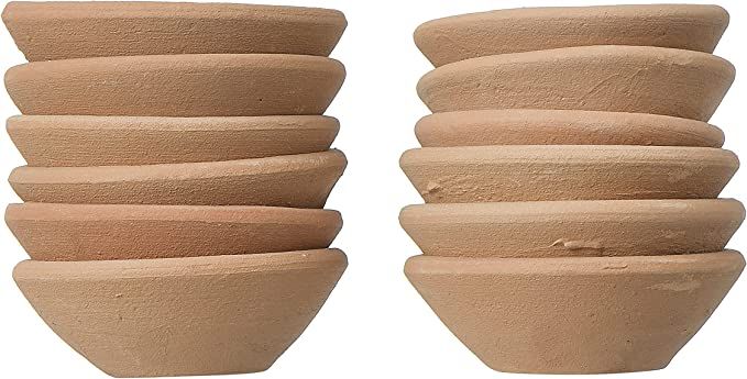 Creative Co-Op Terracotta Bowl in Jute Bag, Set of 12 | Amazon (US)