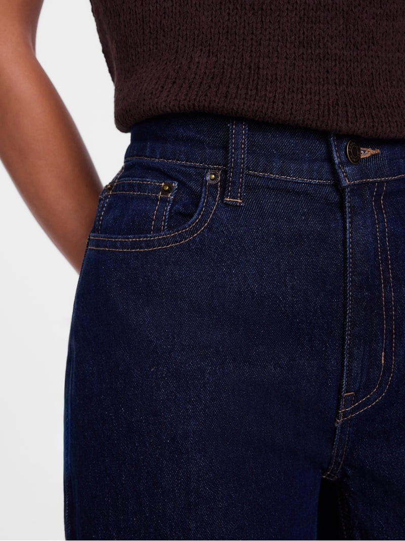 Scenario Women's and Women's Plus High Rise Tapered Barrel Crease Jeans, 27" Inseam, Sizes 0-28W | Walmart (US)