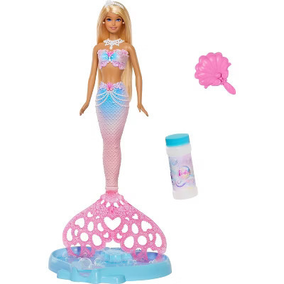 Barbie Bubble Sparkle Mermaid Doll with Bubble-Making Feature, Includes Bubble Solution & Hairbrush | Target