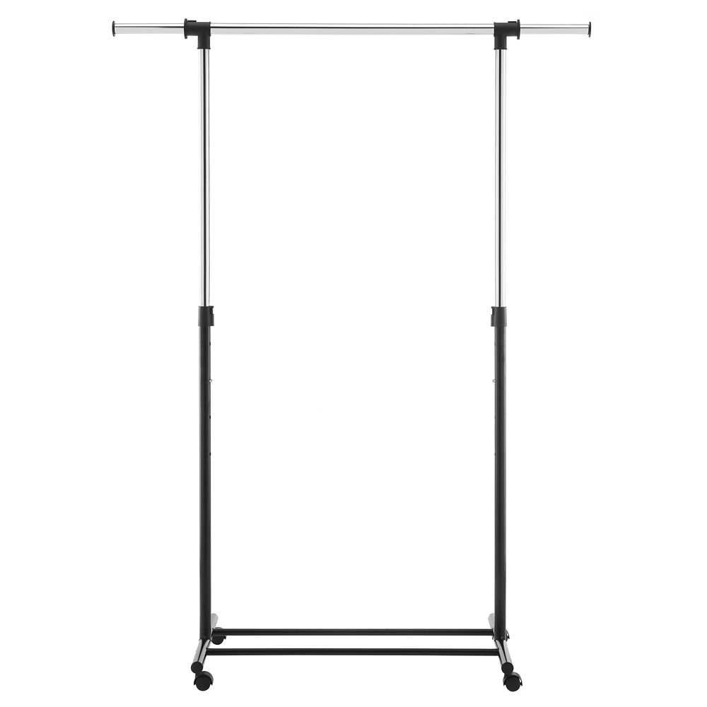 Metal Base Adjustable Single Rod Garment Rack Black - Room Essentials™ | Target