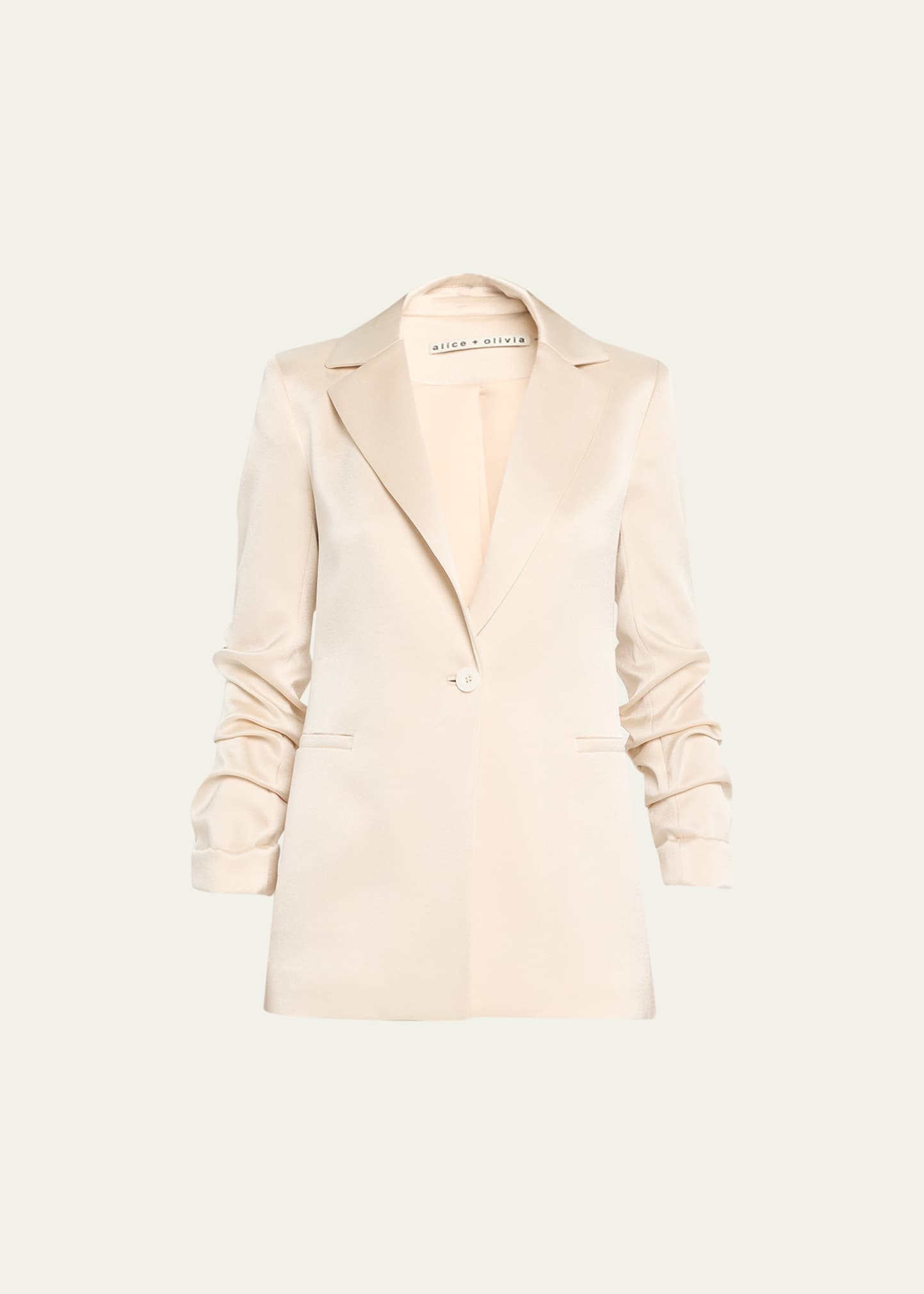 Alice + Olivia Pailey Satin Notch-Collar Blazer | Bergdorf Goodman