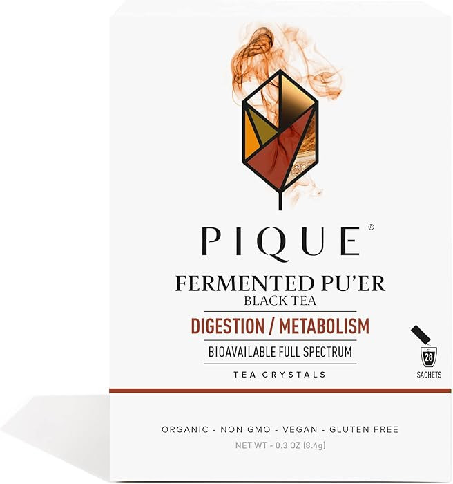 Pique Organic Fermented Black (Ripe) Pu'er Tea - Support Healthy Metabolism, Digestion - 28 Singl... | Amazon (US)