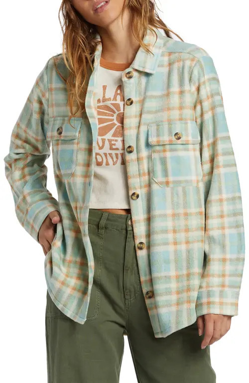 Billabong Forge Fleece Shirt Jacket in Blue Haze at Nordstrom, Size X-Small | Nordstrom