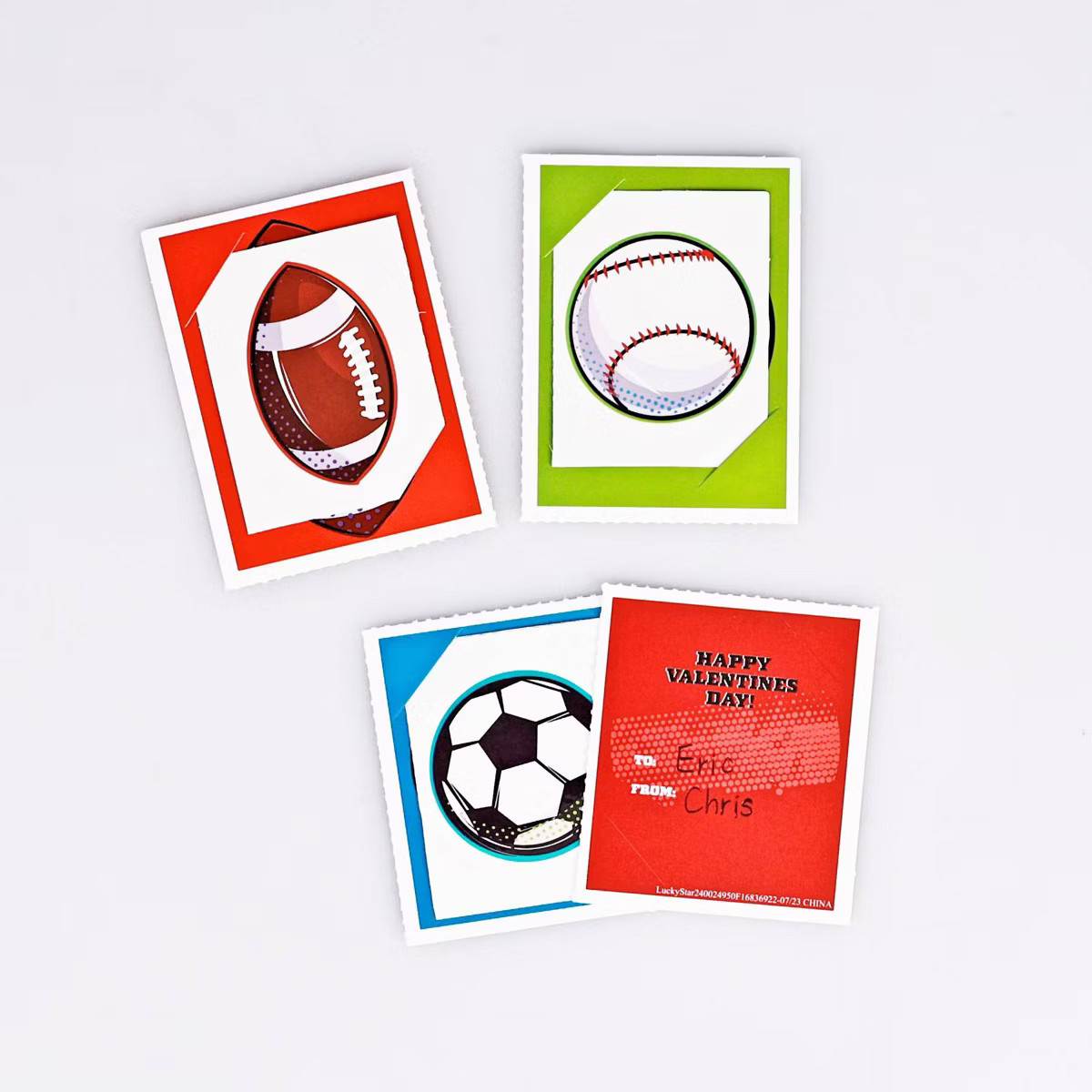 Sadie & Sam 24ct Valentine's Day Exchange Cards Sports Ball Temporary Tattoos | Target