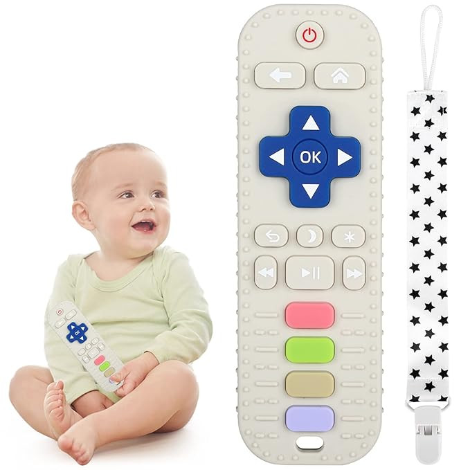 Chuya Silicone Baby Teether Toy TV Remote Control Shape Chew Toy for Babies 3+ Months, Teething R... | Amazon (US)