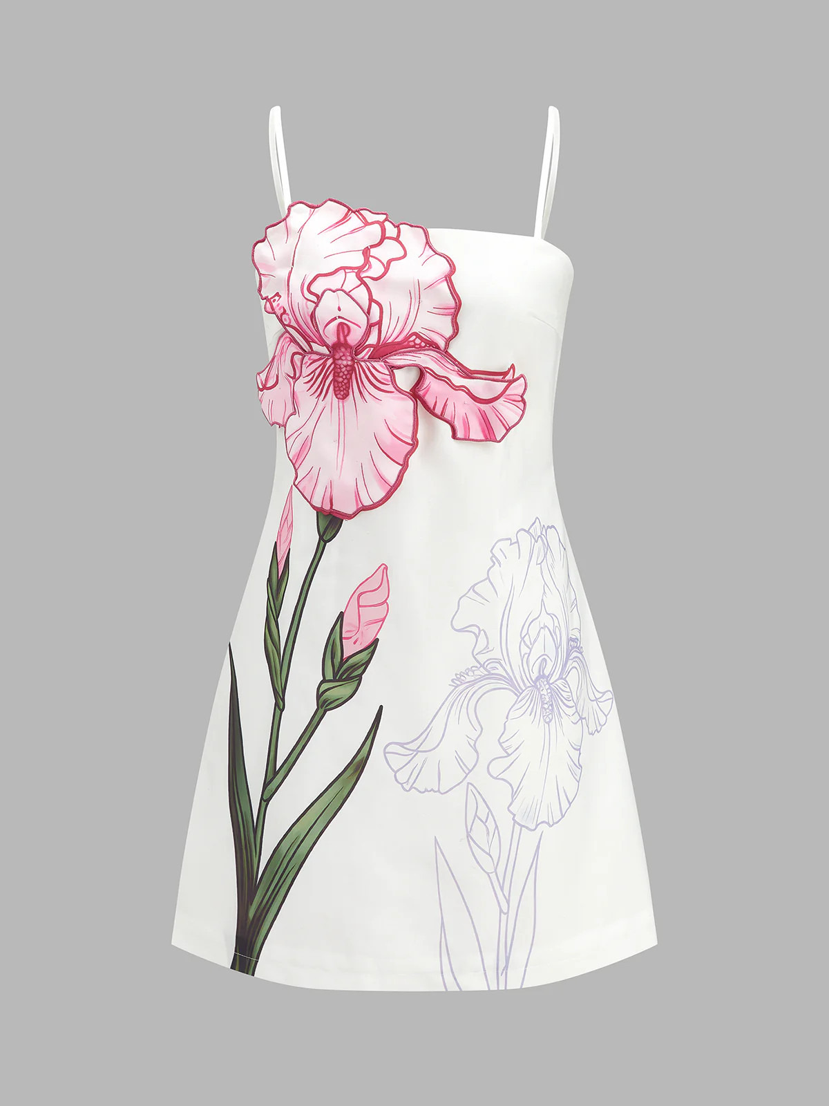 3D Iris Appliqué Cami Mini Dress | Commense