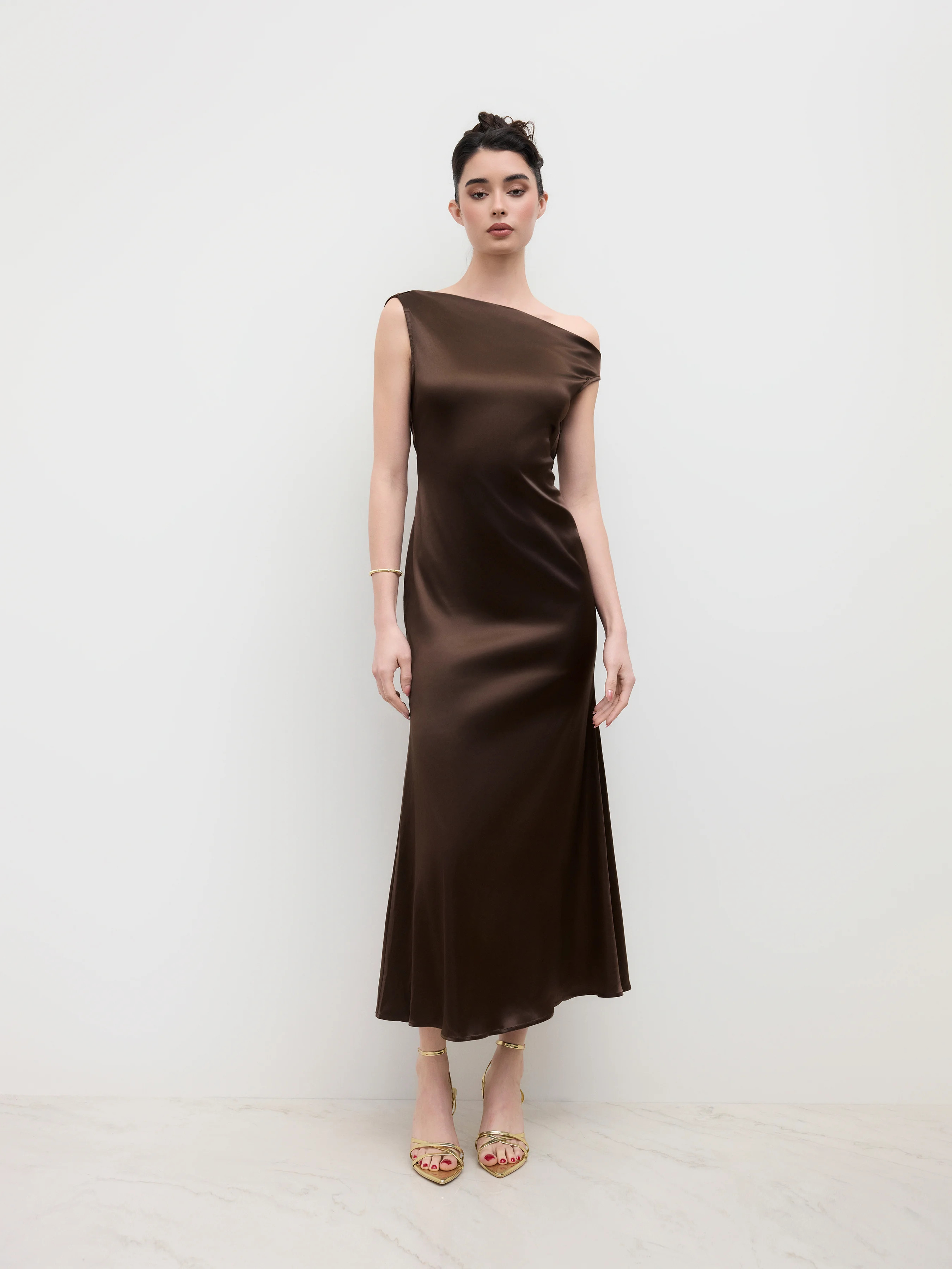 Party Dress For Party New Years Holiday Dress Satin Satin Asymmetrical Neck Backless Maxi Dress F... | Cider