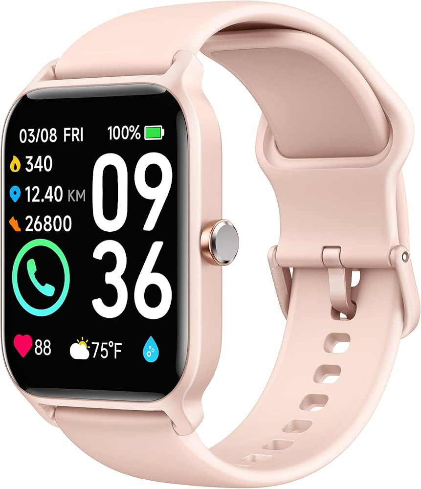 Smart Watch for Women,1.8"Fitness Watch(Answer/Make Call),Alexa Built-in, [24H Heart Rate Sleep B... | Amazon (US)