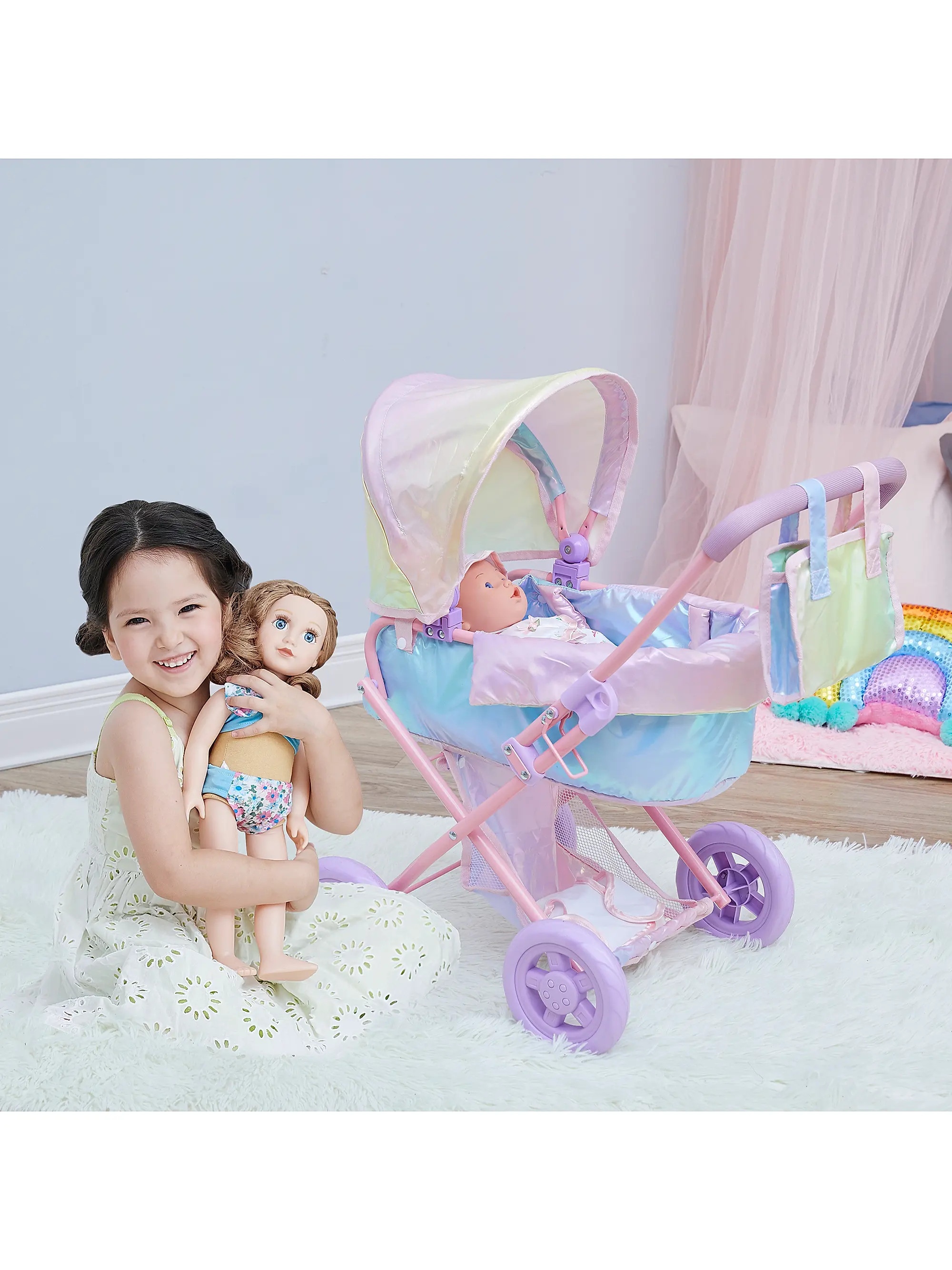 Little World Magical Dreamland Iridescent Deluxe Stroller | Saks Fifth Avenue