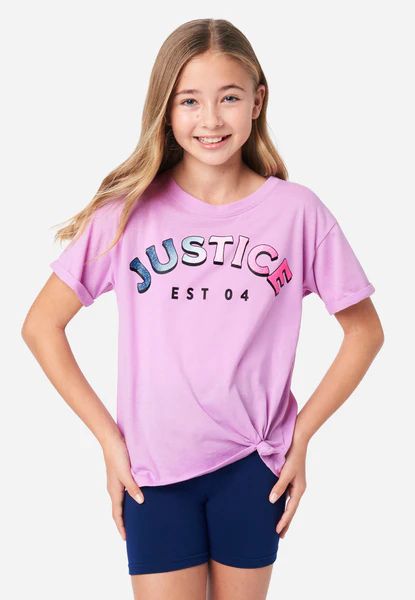 Graphic Tie-Front Tee | Justice