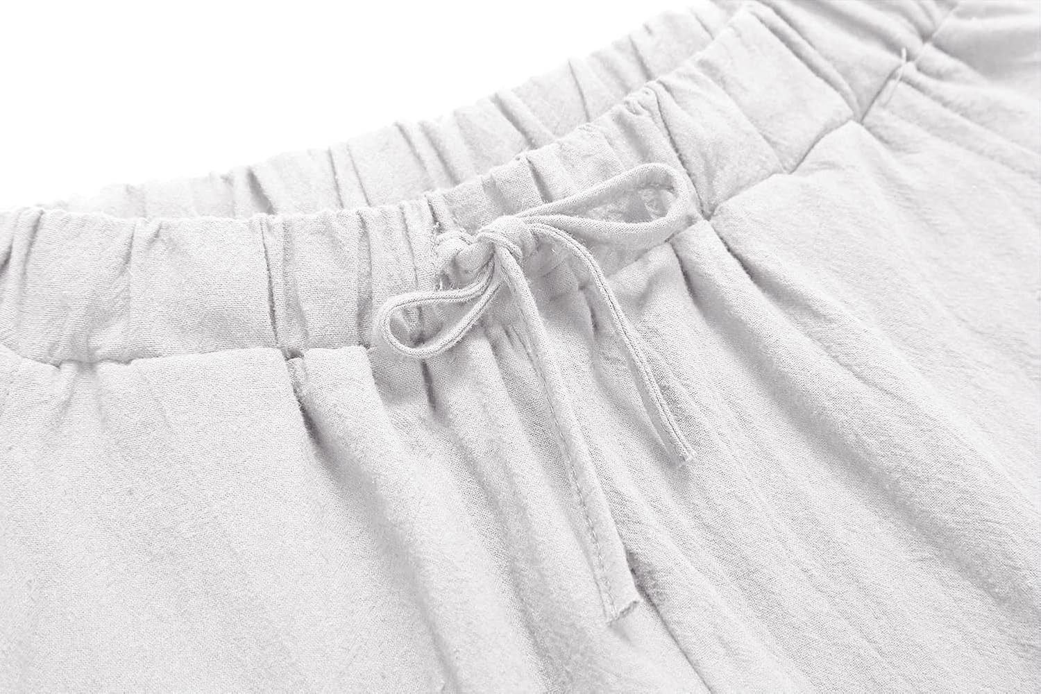 CHARTOU Women's Summer Drawstring Waist Wide Leg Loose Cotton Linen Palazzo Pants | Amazon (US)