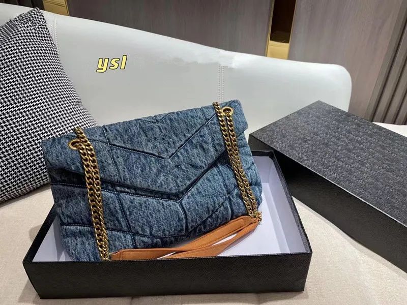 Fashion Designer Luxury Loulou Puffer Denim Bags Shoulder Handbag Soft Cloud Bag From Designerhan... | DHGate