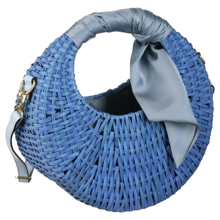 Scoop Women's Small Straw Crescent Crossbody Bag, Omphalodes - Walmart.com | Walmart (US)