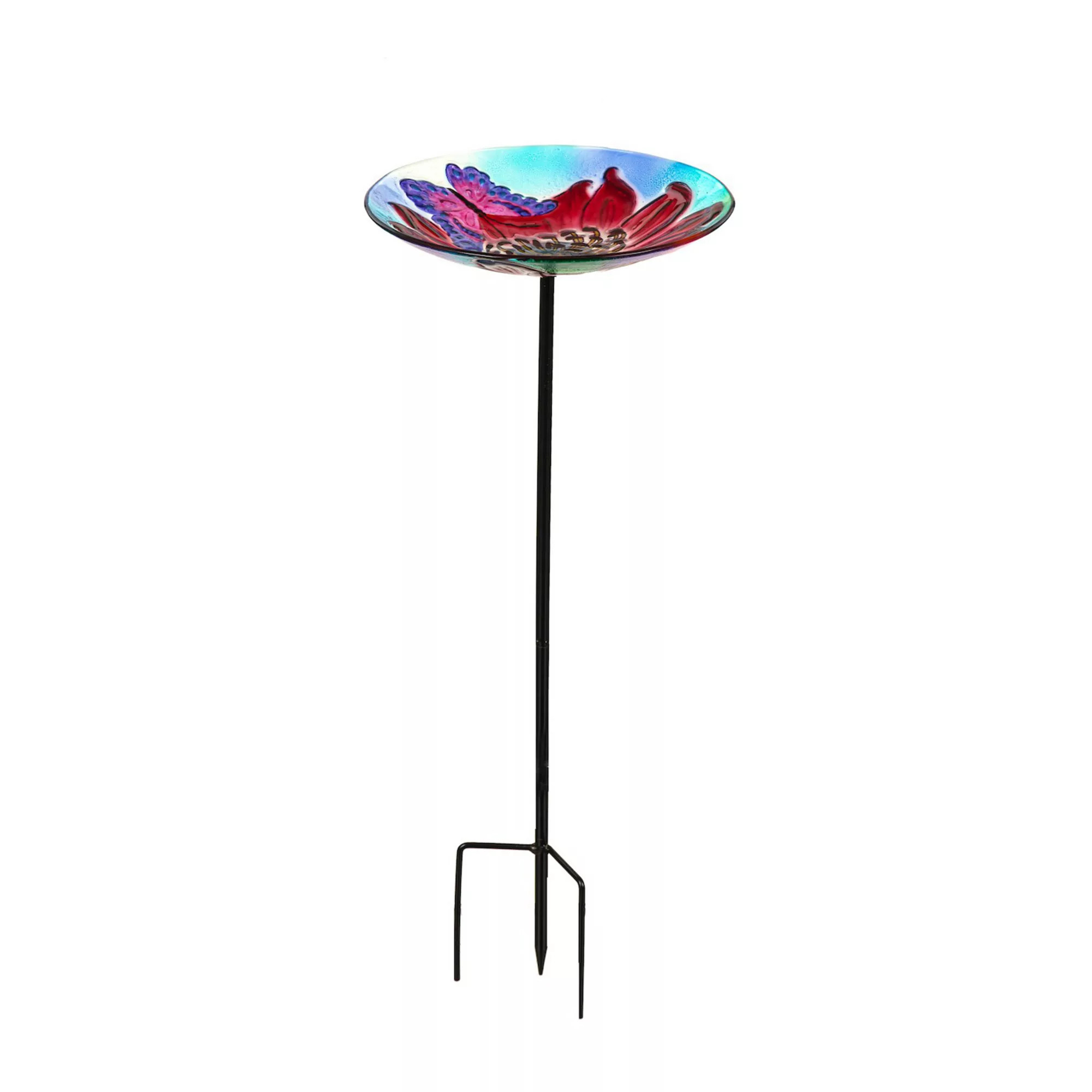 Glass Floral Birdbath Garden Stake Outdoor Decor | Kohl's
