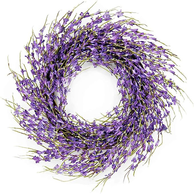 Homekaren Spring Wreaths 22 inch for Front Door,, Purple Elegant Lavender Floral Wreath for Sprin... | Amazon (US)