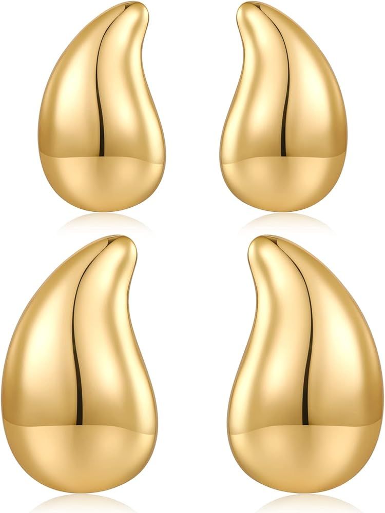 MUYAN Waterdrop Earrings for Women,Chunky Gold Silver Drop Earrings Fashion Jewelry Gift | Amazon (US)