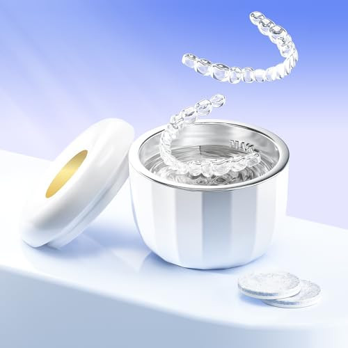 Ultrasonic Retainer Cleaner Machine ，18W/50kHz Specifically Designed for Cleaning Retainers，80ML Portable Ultrasonic Cleaner Including 6 Free Retainer Cleaner Tablets for Deeper Cleaning（White，YKL ） | Amazon (US)