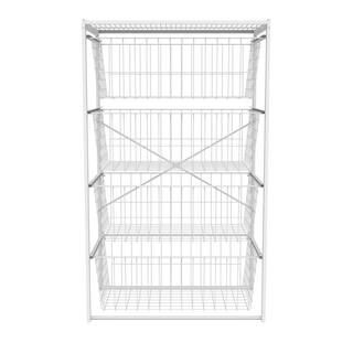 ClosetMaid 35.94 in. H x 21.65 in. W White Steel 4-Drawer Close Mesh Wire Basket-4327 - The Home ... | The Home Depot