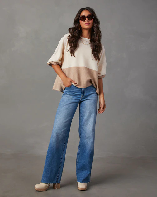 Sweet As Chai Colorblock Sweater - Multi | VICI