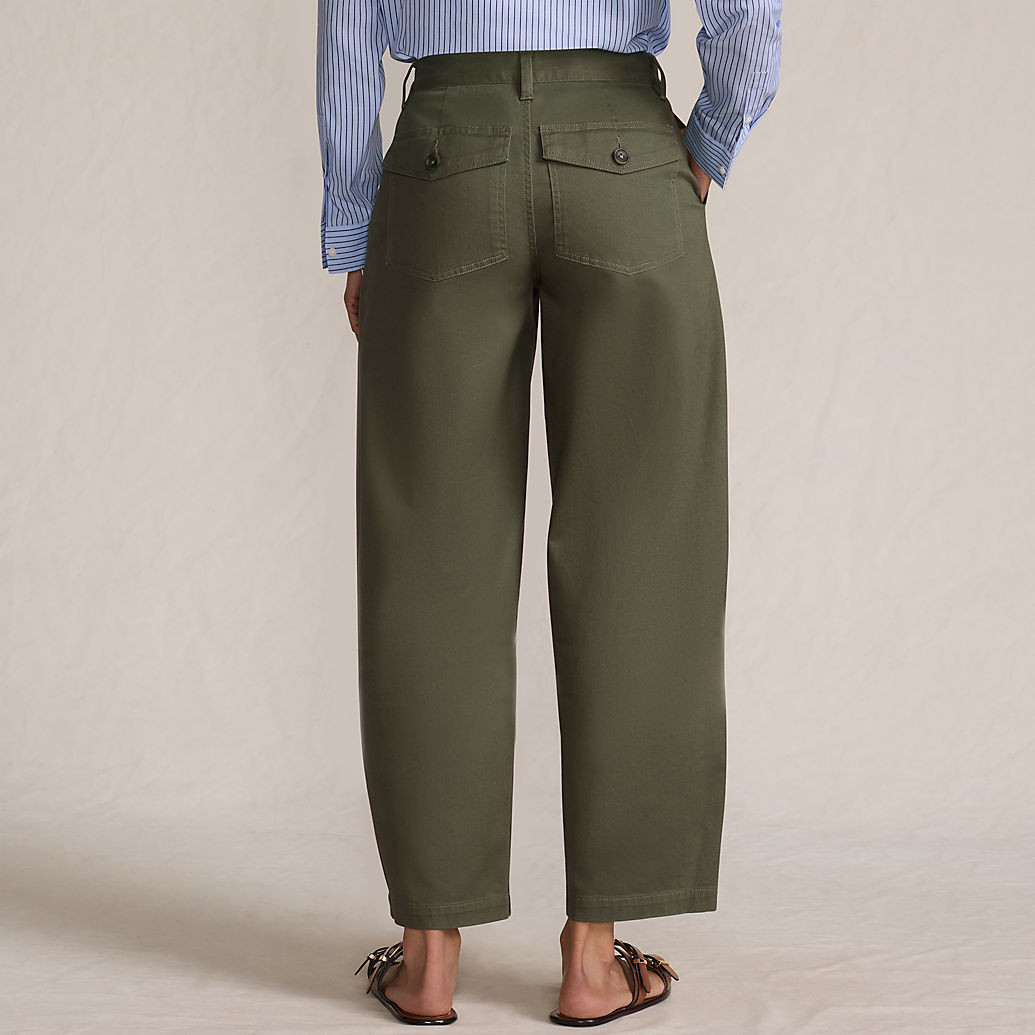 Women's Chino High Rise Barrel Leg Utility Ankle Pants | Lands' End (US)