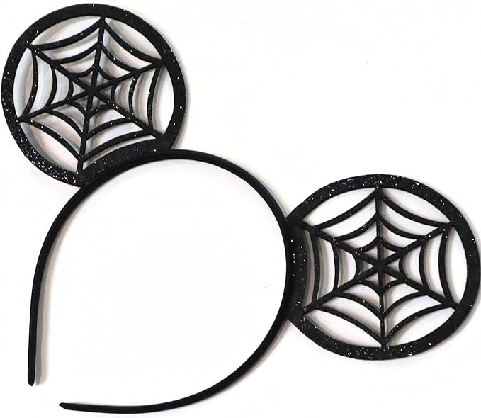 CLGIFT Halloween Minnie Ears, Orange Minnie Ears, Black Web Mickey Ears Headband, Halloween Minni... | Amazon (US)