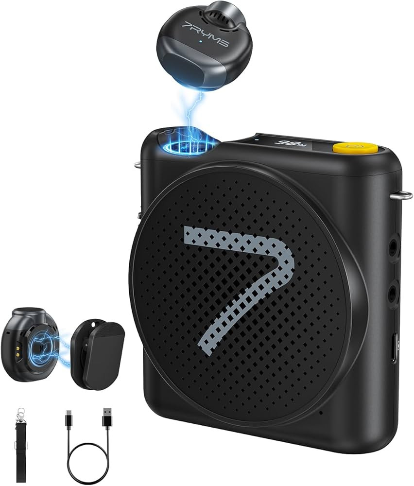 7RYMS WA2 Wireless Voice Amplifier for Teachers with Magnetic Lavalier Mic, Portable Microphone S... | Amazon (US)