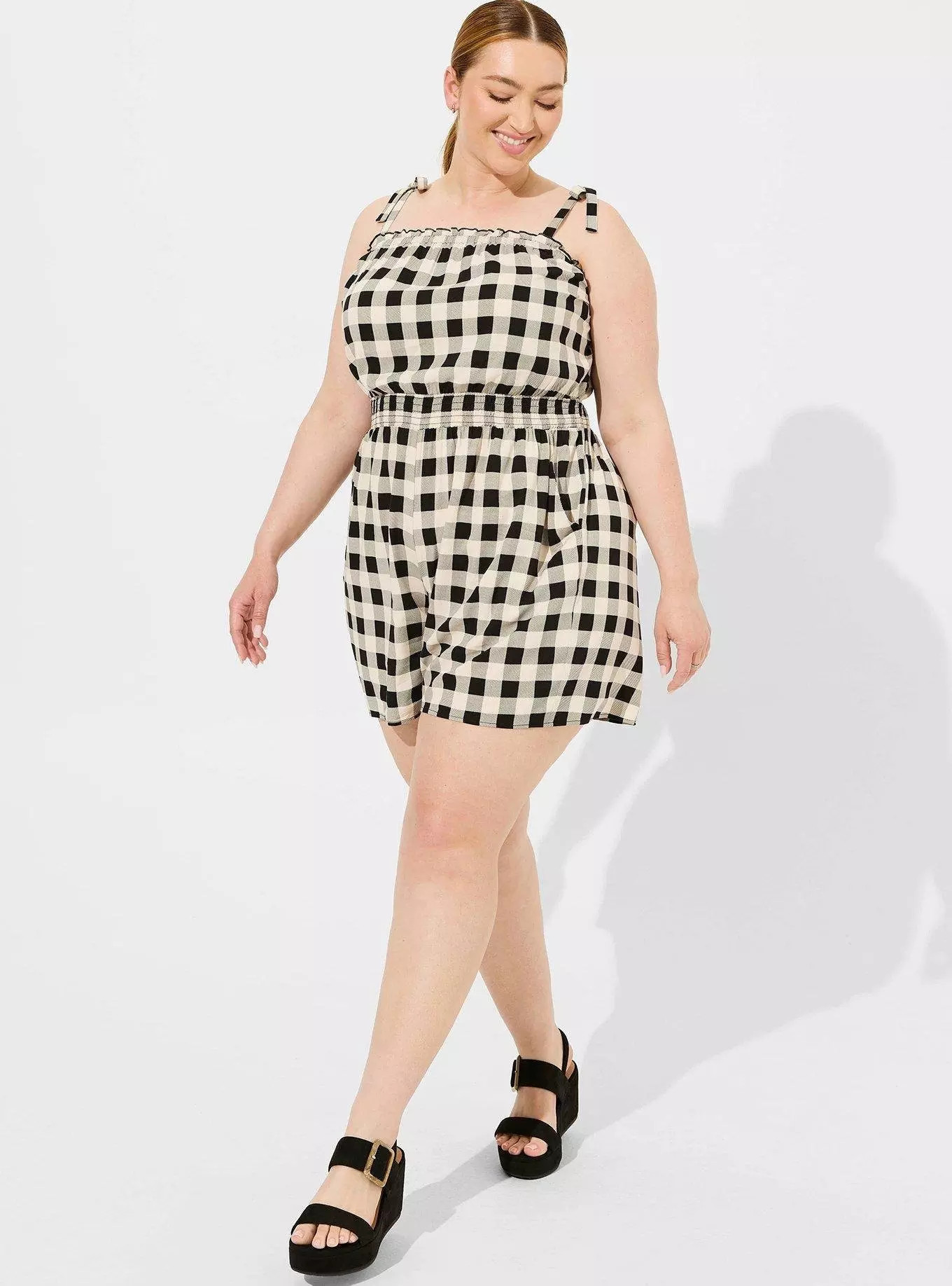 Challis Tie Straps Romper | Torrid (US & Canada)