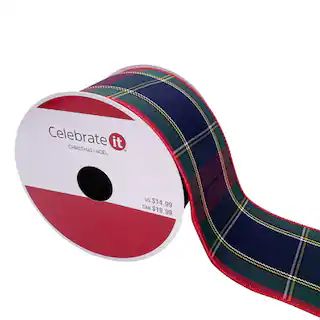 3.5" x 25ft. Wired Plaid Ribbon by Celebrate It® Christmas | Michaels Stores
