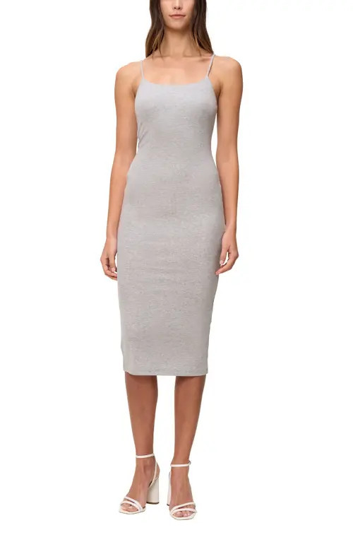 The Standard Stitch The Spaghetti Strap Midi Dress in Heather Grey at Nordstrom, Size 2 X | Nordstrom
