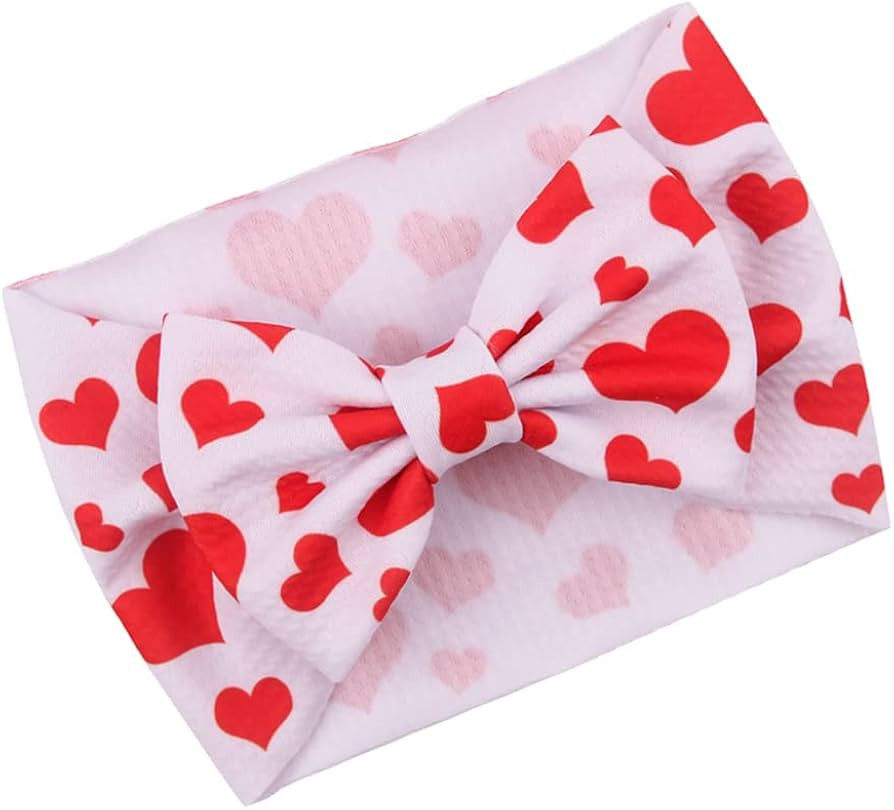 JustMyDress Baby Valentines Heart-Shaped Headband Hair Band Headwraps Valentine's Days JHV02 (Whi... | Amazon (US)